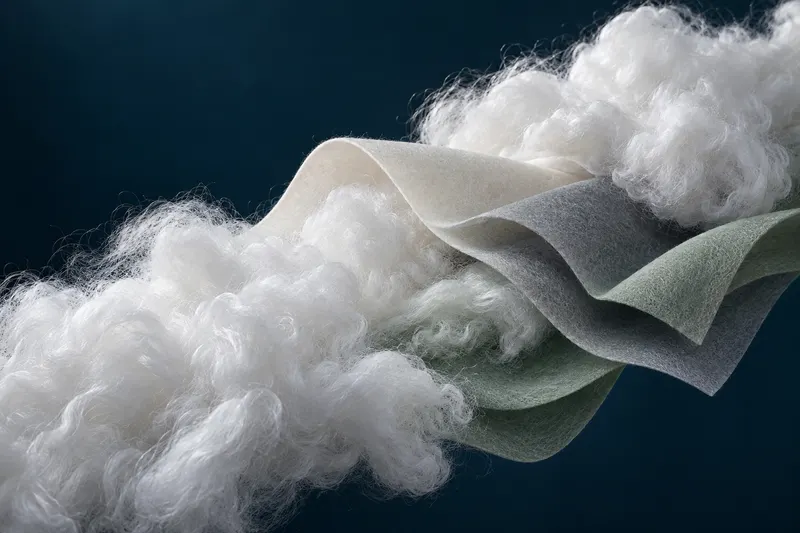 Conceptual material study of layered bonded nonwoven sheets